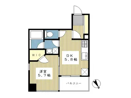ヒロ・ガーデン・センター南2(1DK/4階)の間取り写真