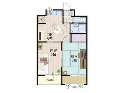 BCASA京成臼井IIRE-BORN(2DK/1階)の間取り写真