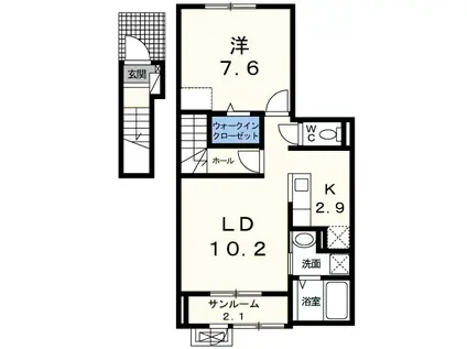 シエーネ(1LDK/2階)の間取り写真