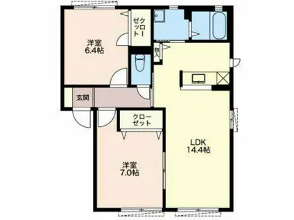 MAST TOWN FUCHU(2LDK/1階)の間取り写真