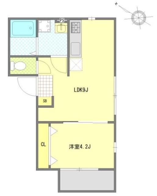 東久留米市東本町AP(1LDK/2階)の間取り写真