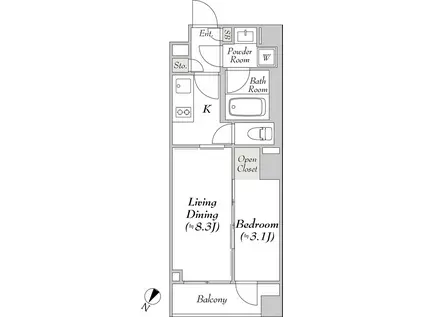 ルミーク文京千石(1LDK/2階)の間取り写真