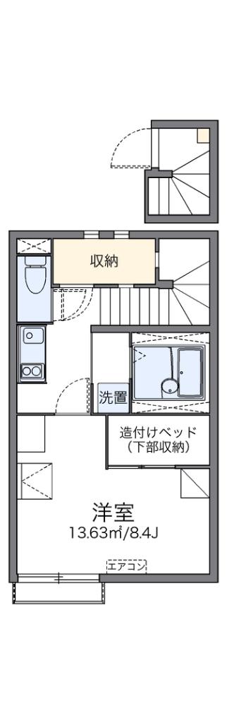 レオネクストソレイユ(1K/2階)の間取り写真