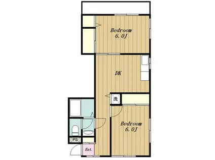 ファミールサイトウ(2DK/3階)の間取り写真