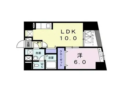 ヒラキ門前仲町(1LDK/5階)の間取り写真