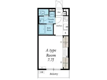 リブリ・サニーグレイス(1K/3階)の間取り写真