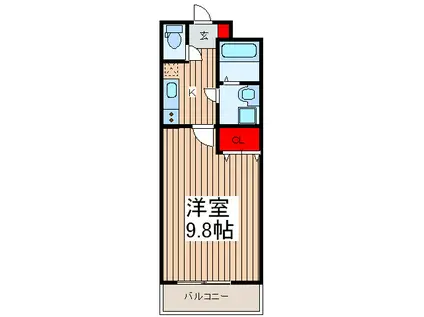 アイビーコート(1K/4階)の間取り写真