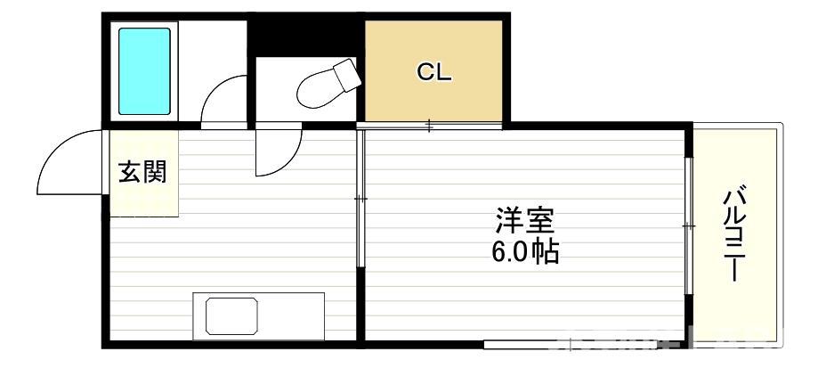 ビラ長居(1K/5階)の間取り写真
