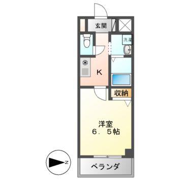 グリーンハイツ白川(1K/2階)の間取り写真