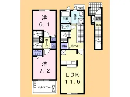 ヴィア ファミーリエ(2LDK/2階)の間取り写真
