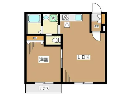 レジデンス戸塚(1LDK/1階)の間取り写真