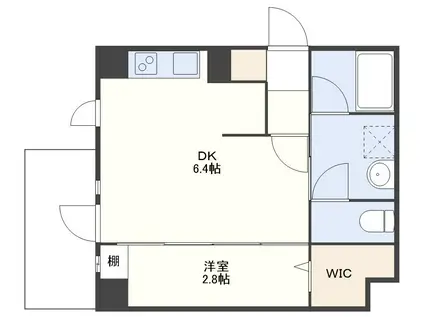 クロシェット薬院(1DK/2階)の間取り写真