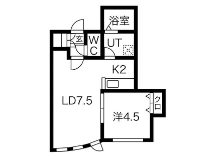 プレシャス6番館(1LDK/2階)の間取り写真