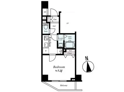 クレヴィスタ亀戸(1K/4階)の間取り写真