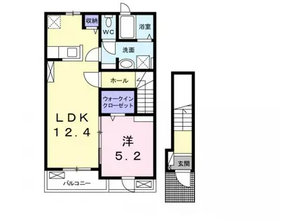 グレイス ミオ(1LDK/2階)の間取り写真