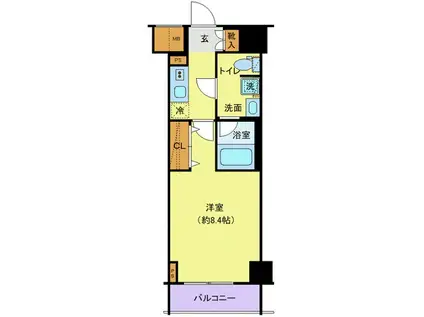 スクエアシティ東京保谷(1K/4階)の間取り写真