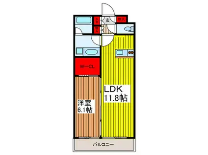 グランガーデン I(1LDK/2階)の間取り写真