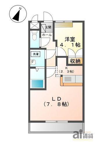 GRACE II(1LDK/2階)の間取り写真