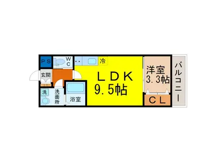 アルバーノ千種SPICA(1LDK/3階)の間取り写真