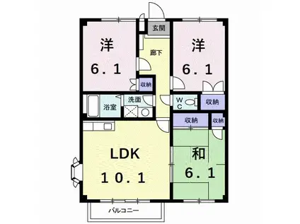 フルレゾン三好ヶ丘(3LDK/1階)の間取り写真