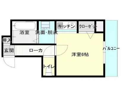 グランピア桜井(1K/3階)の間取り写真