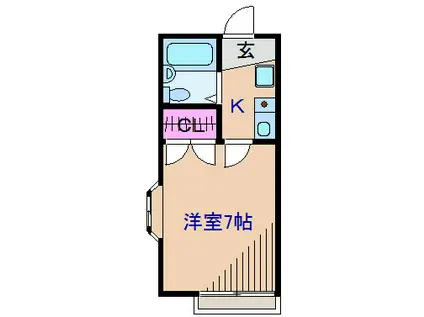 コーポ山崎(1K/1階)の間取り写真