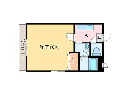 マリベール土橋(1K/2階)の間取り写真