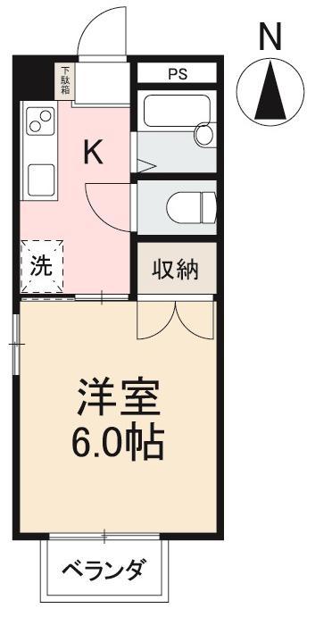 アコルドルーチェ(1K/2階)の間取り写真