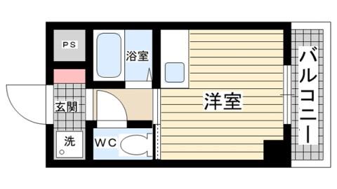 ロイヤルコート西宮門戸(ワンルーム/3階)の間取り写真