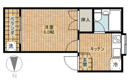 カサブランカ(1K/2階)の間取り写真