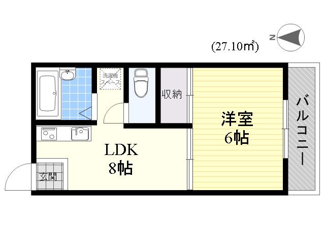 エクセル山田(1LDK/1階)の間取り写真