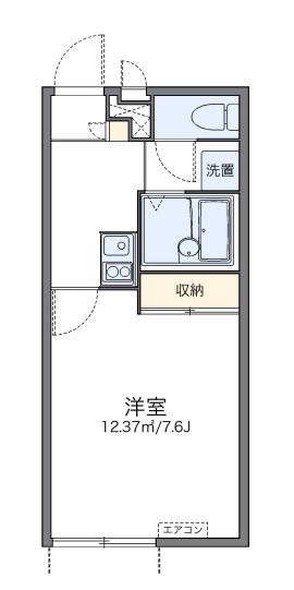 レオパレスイルクオーレ(1K/1階)の間取り写真
