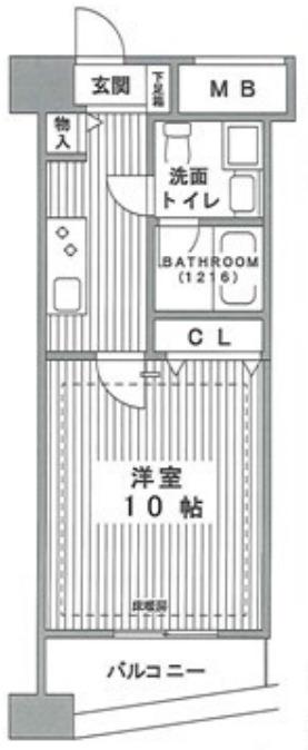 モンサンミッシェル北浜(1K/6階)の間取り写真