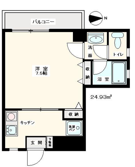 ハイムグレース(1K/3階)の間取り写真