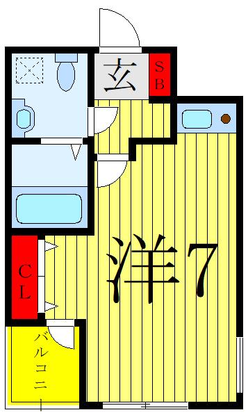 ヴェルト川口並木(1K/7階)の間取り写真