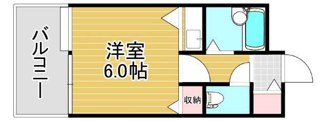 フォルムビストゥール博多(1K/1階)の間取り写真