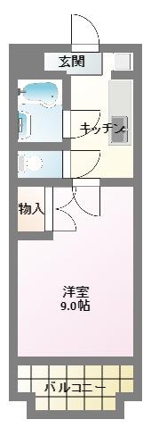 シャンブル永野(1K/3階)の間取り写真