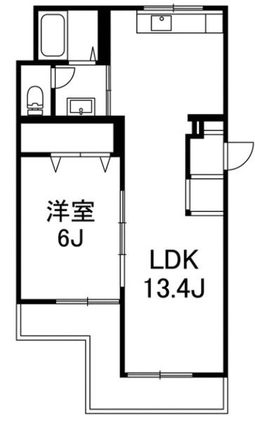 トレフールU(1LDK/3階)の間取り写真