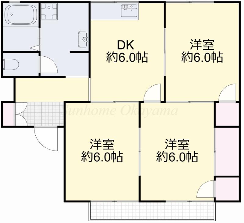 メゾンブランシェ(3DK/2階)の間取り写真