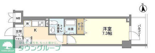 N-STAGE中野新橋(1K/4階)の間取り写真
