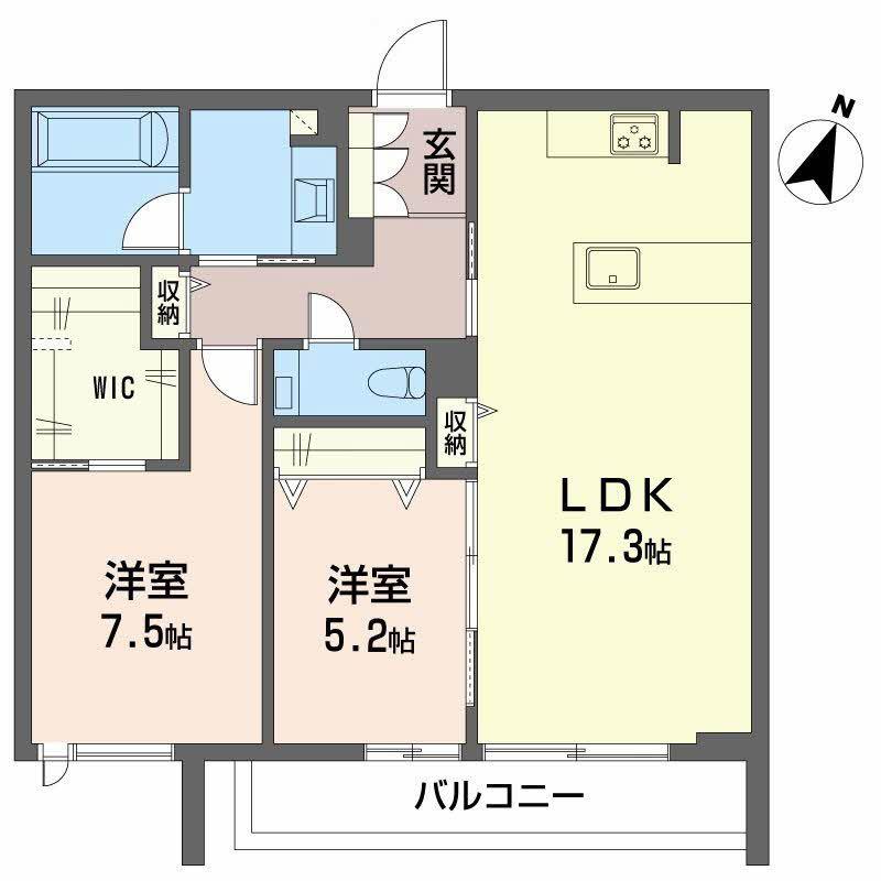 ローヤル錦(2LDK/3階)の間取り写真