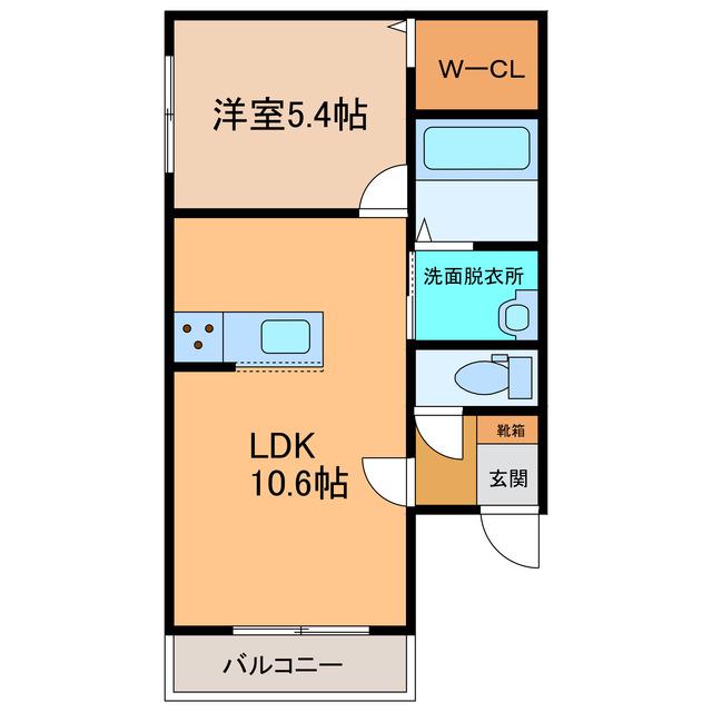 NATURALIII(1LDK/3階)の間取り写真