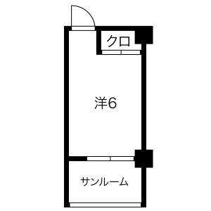 覚王山ドミトリー河合ビル(ワンルーム/1階)の間取り写真