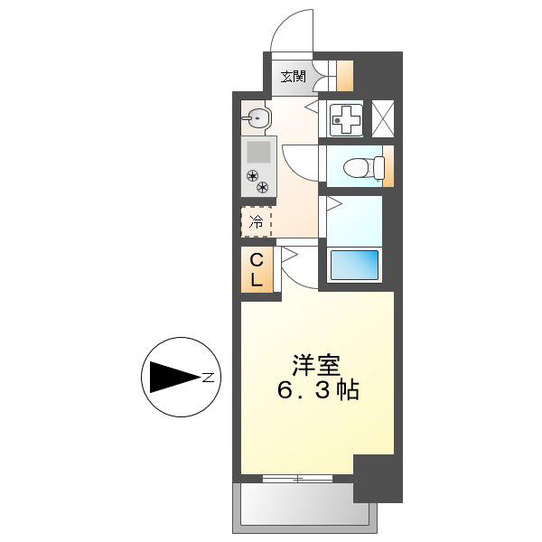 プレサンス金山グリーンパークス(1K/7階)の間取り写真