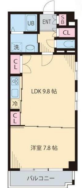インカウンターマンション(1LDK/5階)の間取り写真