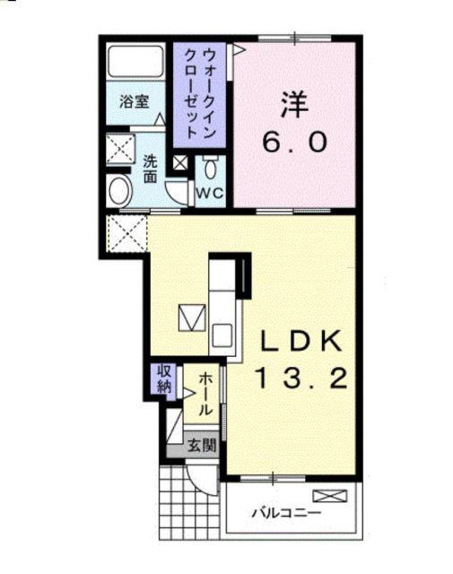 MIRAISE I(1LDK/1階)の間取り写真