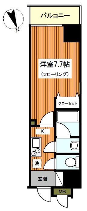 横浜コーヨー八番館(1K/6階)の間取り写真