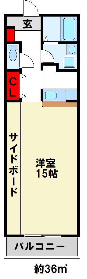 ルネスグロリア(ワンルーム/3階)の間取り写真