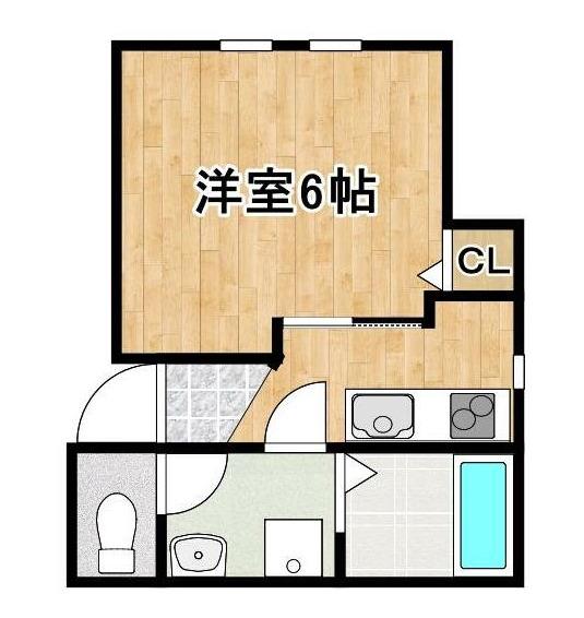 リープライス姫路宮上町(1K/2階)の間取り写真