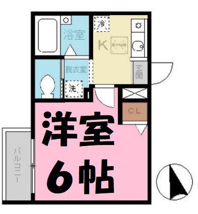 コロネード(1K/2階)の間取り写真